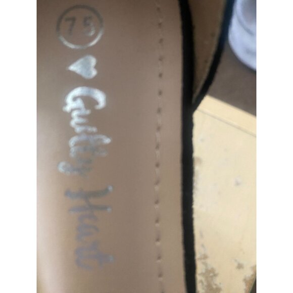 Black Suede Ankle Strap Heels With Back Zipper Size 7.5 Guilty Shoes - Picture 10 of 12